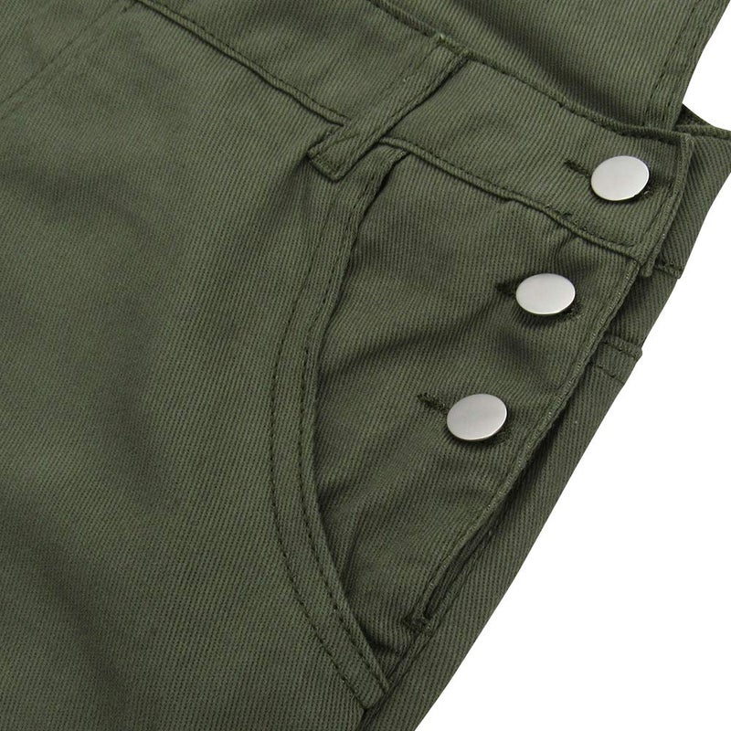 LONGBIDA Men's Denim Bib Overalls Fashion Slim Fit Jumpsuit with Pockets(Green,M) - Image 5